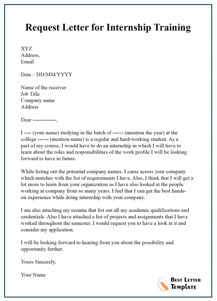 a cover letter for a job interview with the words request letter for intersep training