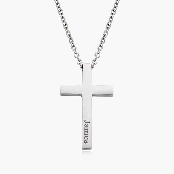 Introducing our exquisite personalized stainless steel cross necklace for men, a timeless and meaningful piece that adds a touch of faith to any outfit. This stunning necklace is available in both silver and gold finishes, allowing you to choose the one that perfectly suits your style. Made with high-quality stainless steel, this necklace is durable and long-lasting, making it a perfect gift for yourself or a loved one. Add a custom touch by personalizing it with a name, date, or special message Cross Necklace For Men, Engraved Cross, Stainless Steel Cross Pendant, Steel Cross, Christian Jewelry, Baptism Gifts, Necklace For Men, Cross Pendant Necklace, Stunning Necklace