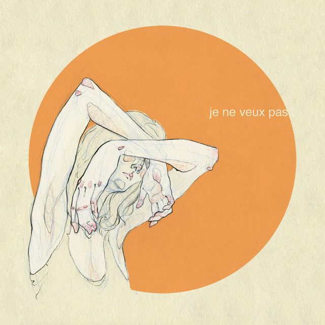 a drawing of a woman laying on her back with the words je ne veux pas