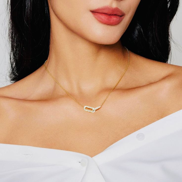 Transform your look with our Dainty Diamond Encrusted Double Link Minimalist Necklace. Crafted from 14k Vermeil Gold, this piece features delicate links and is adorned with sparkling diamonds. Perfect for any occasion, this necklace will elevate your style and is available for shipping today. Dainty Diamond Chain Necklace, Modern Jewelry With Single Cut Diamonds, Formal Diamond Chain Necklace, Modern Necklace With Diamond Accents As A Gift, Modern Necklace With Diamond Accents For Gift, Minimalist Cubic Zirconia Diamond Necklace For Formal Occasions, Modern Clavicle Chain Diamond Necklace For Anniversary, Formal Minimalist Cubic Zirconia Diamond Necklace, Elegant Link Jewelry In Diamond White