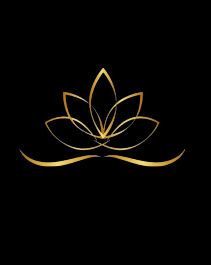 a golden lotus flower on a black background