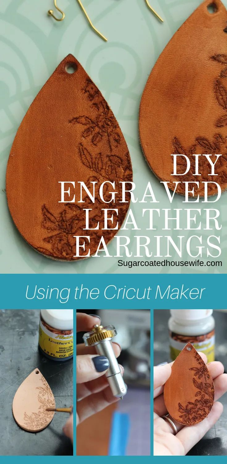 the instructions for how to make leather earings using cricut maker and glue