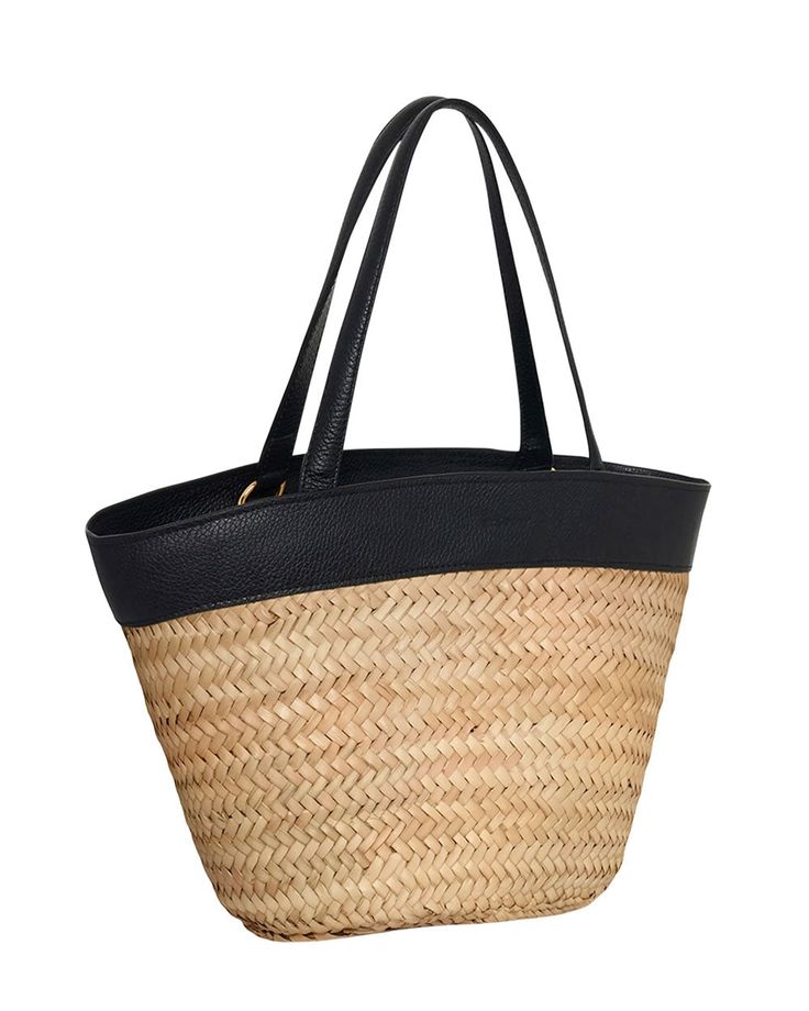 Kiton Ara Straw Bag in Black Magnetic strap closure Dual top handles Interior zip pocket Tassel with gold-tone monogram Straw outer Leather trim Cotton lining Made in Italy Elegant Straw Tote Bag For On-the-go, Formal Natural Color Bags With Gold-tone Hardware, Formal Natural Bags With Gold-tone Hardware, Elegant Straw Bag With Gold-tone Hardware For Daily Use, Elegant Straw Bag With Gold-tone Hardware For Everyday Use, Elegant Everyday Straw Bag With Gold-tone Hardware, Top Handle Straw Bag With Gold-tone Hardware, Luxury Straw Bag With Leather Handles For Daily Use, Elegant Leather Straw Bag With Removable Pouch