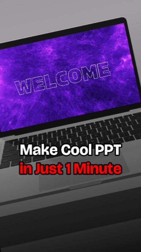 a laptop with the words make cool ppt in just 1 minute