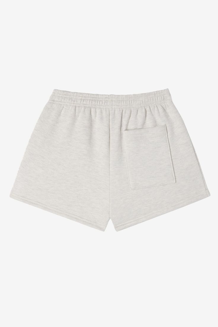 These short shorts are made of our bouncy 12 oz. cotton fleece, making them comfy, easy and versatile. Take your regular size or size up for a looser fit. This style features an elastic waistband, and a single back pocket. Try pairing with our matching sweatshirts or a neutral crop top or bodysuit. This fleece is made of a soft, combed cotton to keep you cozy and warm. Made in Los Angeles, Calif. Our experienced sewers earn up to $25 an hour and no less than $16; additionally workers have health Casual Cotton Athletic Shorts With Short Inseam, Relaxed Solid Shorts For Leisure, Comfortable Cotton Athletic Shorts With Elastic Waistband, Relaxed Fit Shorts With Short Inseam For Leisure, Relaxed Fit Leisure Shorts With Short Inseam, Comfy Leisure Shorts With Ribbed Waistband, Comfy Shorts With Ribbed Waistband For Leisure, Casual Relaxed Fit Athletic Shorts With Ribbed Waistband, Sporty Solid Color Cotton Pajama Shorts