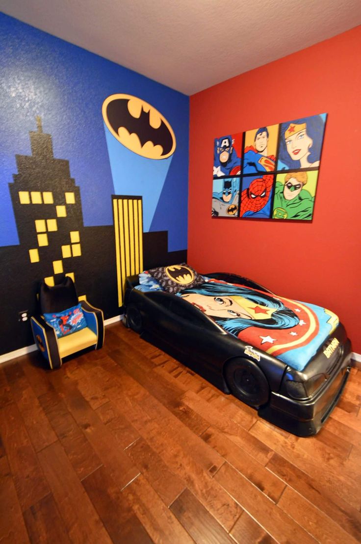 an image of a batman themed bedroom