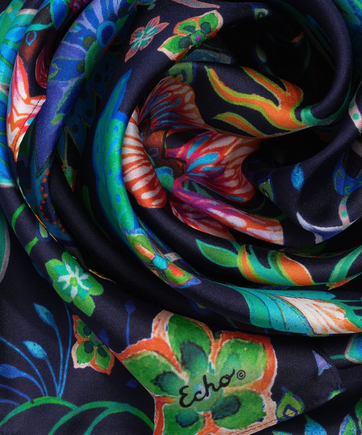 This versatile, 100% silk scarf adds a colorful floral pop to a spring or summer ensemble. Wear it as a flowing head wrap, tie it around the neck or even wear it as an eye-catching belt. Dimensions: 13 in. x 72 in.Materials: 100% Silk Silk Scarves With Floral Print For Spring, Multicolor Silk Headscarf For Spring, Elegant Multicolor Scarves For Summer, Elegant Multicolor Summer Scarves, Bohemian Silk Scarves For Spring, Spring Multicolor Silk Scarf, Silk Floral Print Scarves For Summer, Chic Multicolor Silk Scarves, Chic Multicolor Summer Scarves