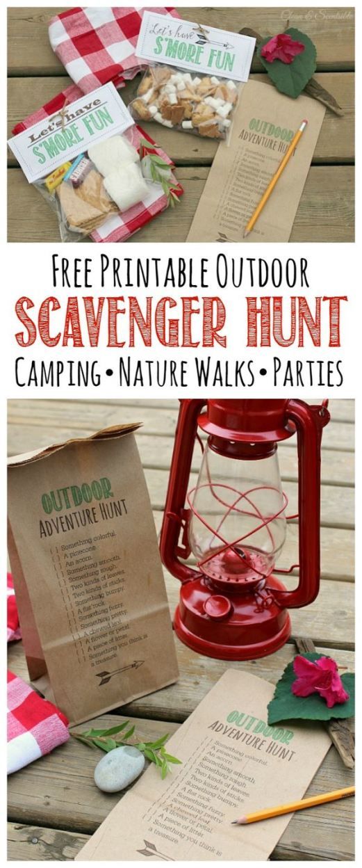 the free printable outdoor scavenger hunt camping - nature walks - parties is here