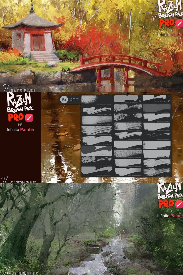 an image of a japanese garden scene with trees and bridge in the foreground, along with text that reads ram park pro