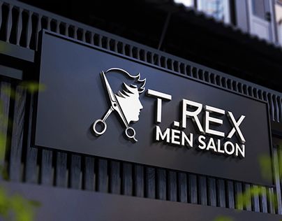 a sign for a men's salon on the side of a building