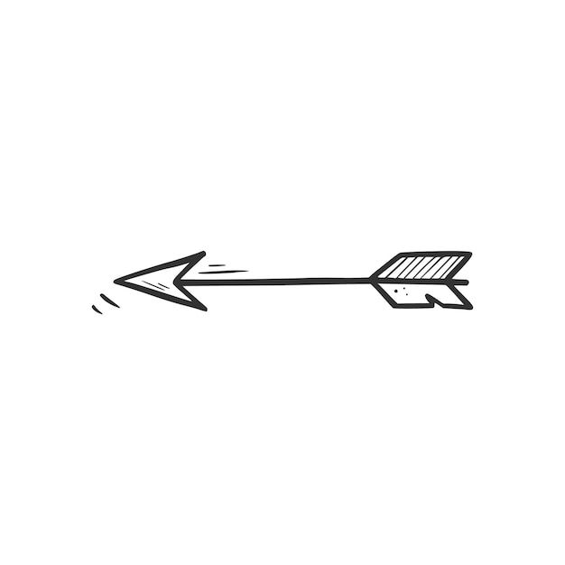 an arrow drawn in black ink on a white background