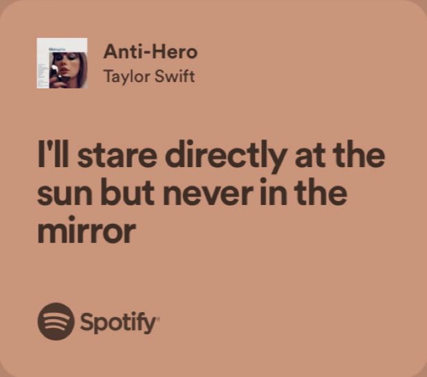 an image with the words i'll stare directly at the sun but never in the mirror