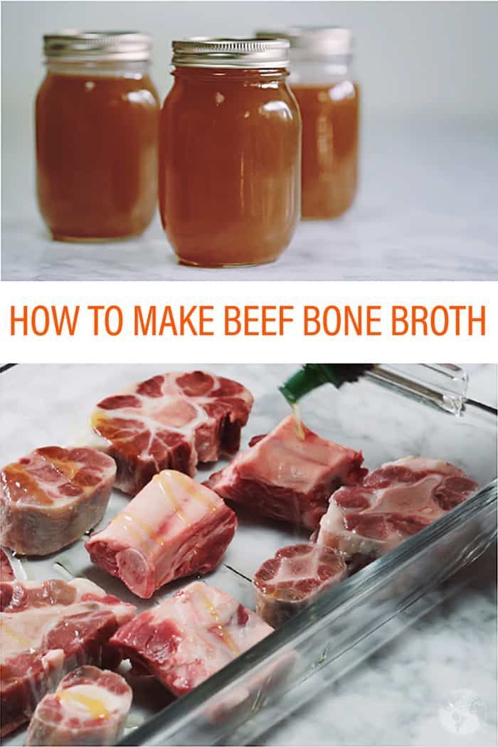 how to make beef bone broth in the microwave or on the stove with this recipe