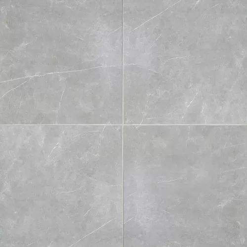 a white tile floor with four squares in it