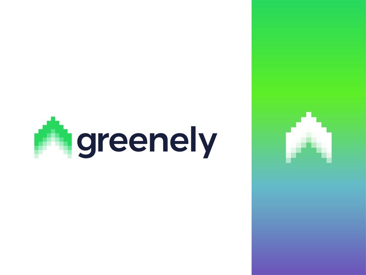 the greenly logo is shown in two different colors