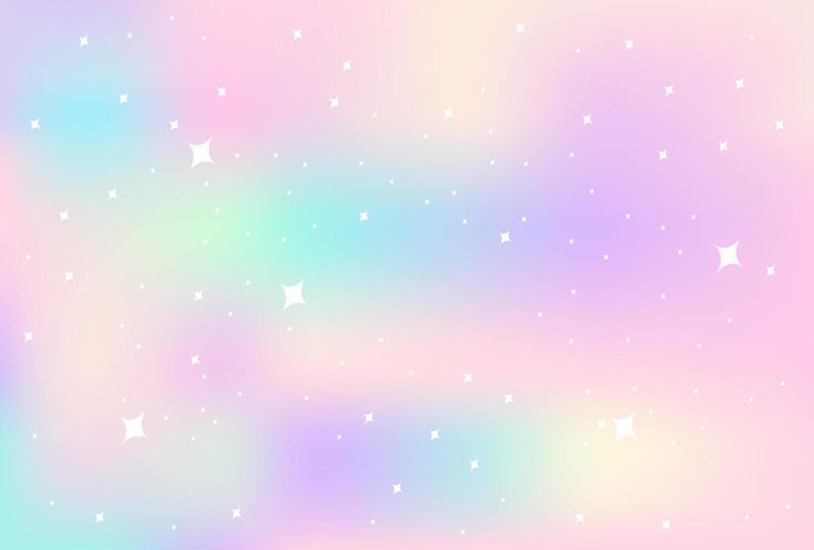 a pastel background with white stars on the left and pink to blue hues on the right