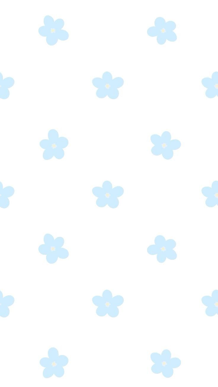 a white background with blue flowers on it