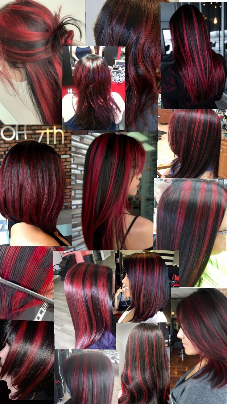 Red And Black Hair Braids, Red Hair Dye Ideas, Black Hair Braids, Red Hair Streaks, Red Hair Dye, Red Hair Looks, Hair Dye Ideas, Hair Color Underneath, Red Hair Inspo