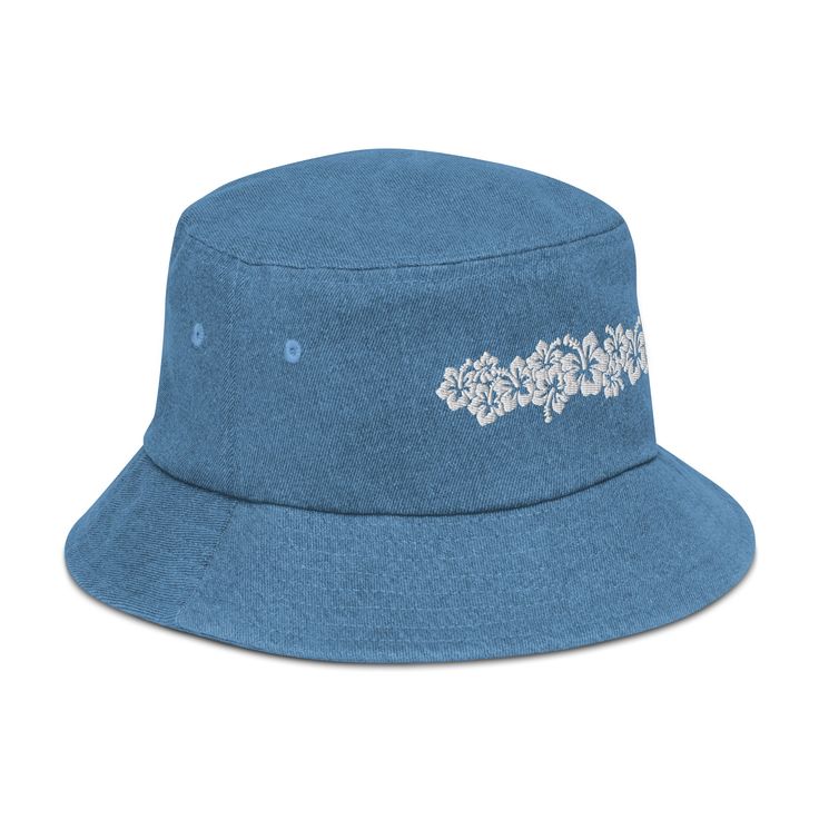 Inspired by the traditional flowers found all over Hawaii, this Hibiscus design bucket hat has everything you need to wander in style this season. Your friends eyes will pop out at the sight of it! Here’s an accessory that’ll become your main outfit piece. Get yourself this trendy, comfortable, and versatile bucket hat that'll work for all kinds of outfits—casual, sporty, and streetwear. • Made to order. • 100% cotton • 2 sewn eyelets on each side of the hat • Poplin sweatband • One size fits mo Hibiscus Design, Traditional Flowers, Hawaiian Hibiscus, Denim Bucket Hat, Casual Sporty, Pop Out, Outfits Casual, Light Denim, Hibiscus