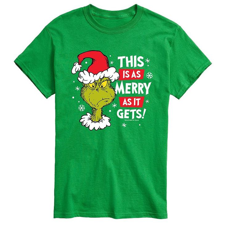 Your heart will grown three sizes for this men's The Grinch Christmas tee. Your heart will grown three sizes for this men's The Grinch Christmas tee. Crewneck Short sleevesFIT & SIZING Classic fitFABRIC & CARE Cotton, polyester Machine wash Imported Size: 5XB. Color: Green. Gender: male. Age Group: adult. Pattern: Graphic. Material: Polyester|Cotton Blend|Cotton. Grinch Graphic, Dr Seuss Grinch, The Grinch Christmas, Work Holiday Party, Grinch Shirts, Family Christmas Shirts, Grinch Christmas, The Grinch, Christmas Tees