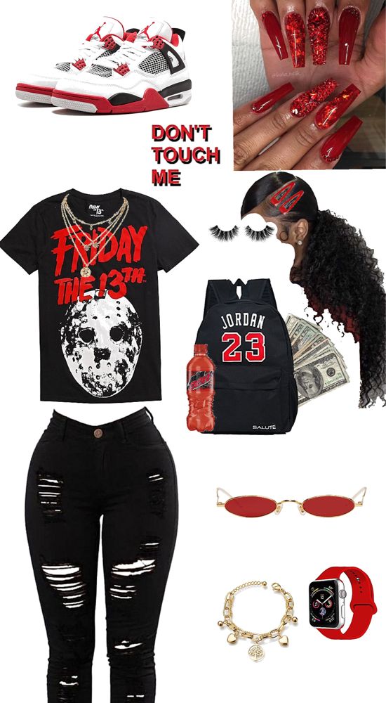 Baddie Outfit Ideas, Cute Highschool Outfits, Red And Black Outfits, Baddie Outfit, Teen Swag Outfits, Cute Nike Outfits, Break The Rules, Fasion Outfits, Trendy Outfits For Teens