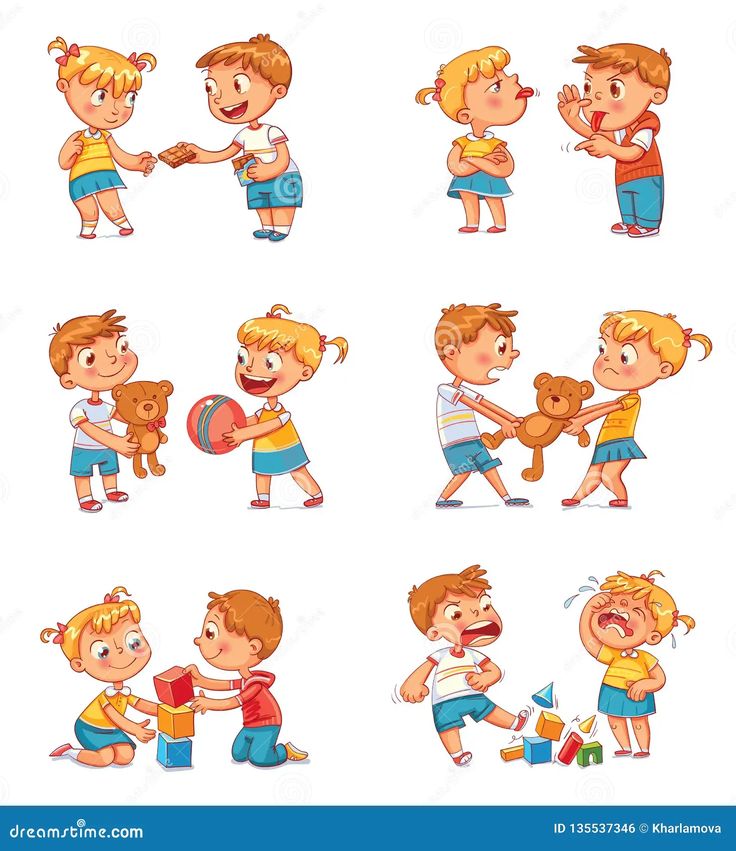 children playing with toys in different poses - people characters