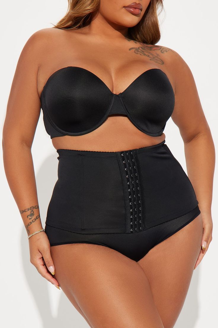 Available In Black And Nude. Super Strong Support - Powerful sculpting for maximum definition Shapewear Panty Hook And Eye Corset Waist Cincher Booty Padding For Shaping! Moderate Bottom Coverage Stretch Final Sale Main Fabric: 87% Polyester 13% Spandex Lining Fabric: 100% Cotton Imported | Giving Curves Waist Cinching Shapewear Panty in Black size Small by Fashion Nova Black Sculpting Bottoms With Built-in Shorts, Black Compression Shapewear With Wide Waistband, High Waist Shaping Pants Shapewear, High Waist Shaping Pants, Black Shapewear With Built-in Shorts And Sculpting Fit, Black Strapless Stretch Shapewear, Sculpting Black Bottoms With Built-in Shorts, Black High Waist Sculpting Shapewear, Black Sculpting Bottoms With Smoothing Details