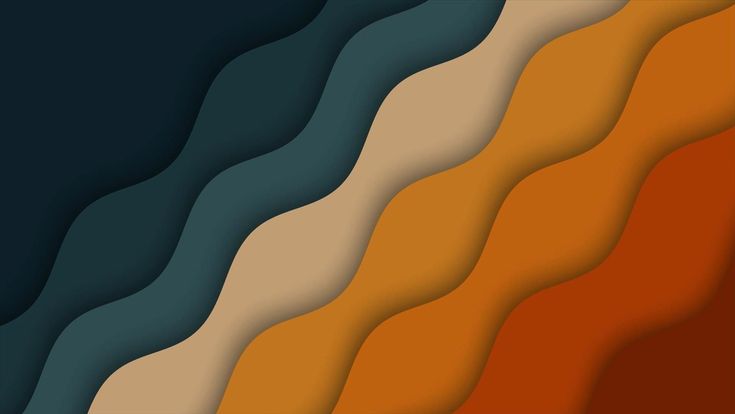 an abstract background with wavy lines in shades of orange, brown and blue on top of each other