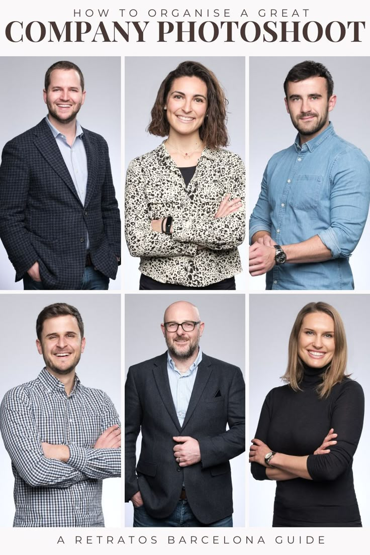 four people are posing for the camera with their arms crossed