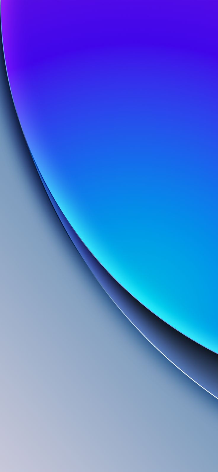 an abstract blue and purple background with curved lines on the bottom right corner is shown