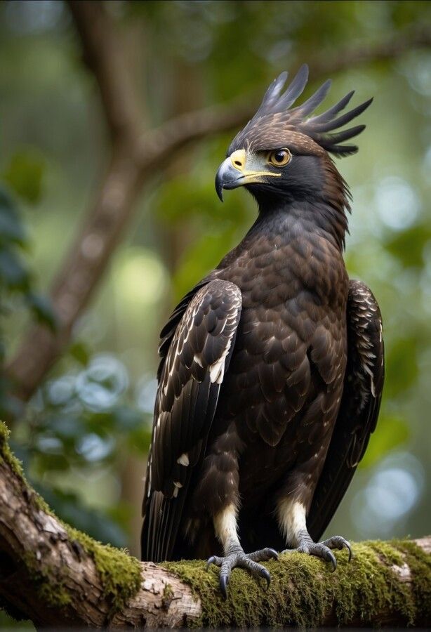 a large bird sitting on top of a tree branch