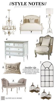 an image of furniture and accessories with the words style notes