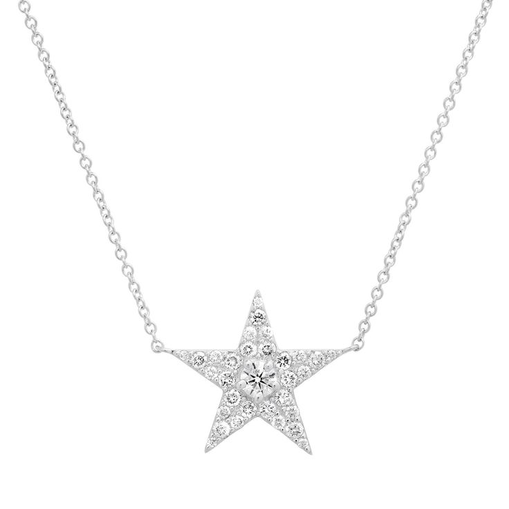 Diamond Star Necklace – Milestones by Ashleigh Bergman Luxury Diamond Necklace With Star Charm, Luxury Star-shaped Diamond Necklace With Accents, Dazzling Star Shaped White Gold Necklace, Dazzling Star-shaped White Gold Necklace, Dazzling White Gold Star Necklace, Luxury White Gold Star-shaped Diamond Necklace, Luxury Star-shaped White Gold Diamond Necklace, Star-shaped Diamond Necklace With Single Cut Diamonds, Star-shaped Diamond White Necklace With Single Cut Diamonds