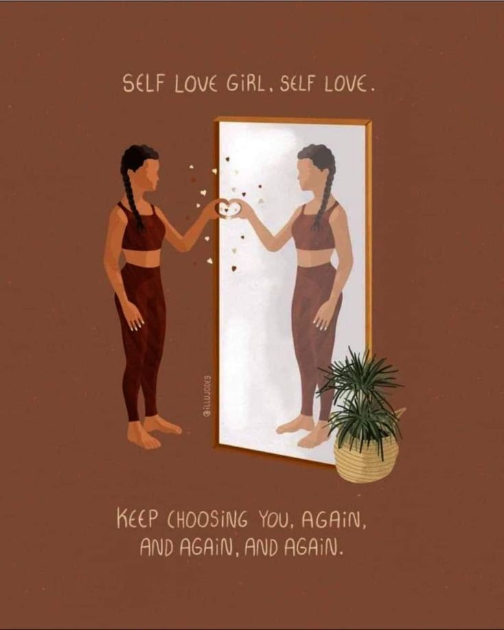 two women are standing in front of a mirror and one is touching the other's hand