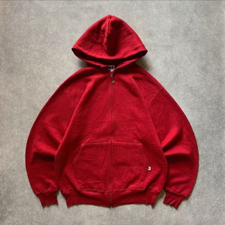 $60 Red Cherry, Russell Athletic, Zip Up Hoodie, Zip Ups, Cherry, Red, Clothes