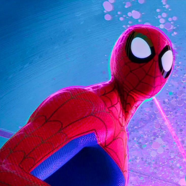 spider - man looking up at the sky in front of an open umbrella with bubbles