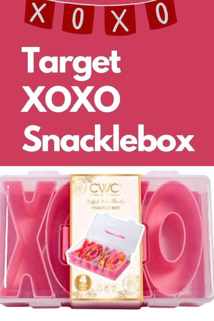 the target xoxo snack box is shown in pink