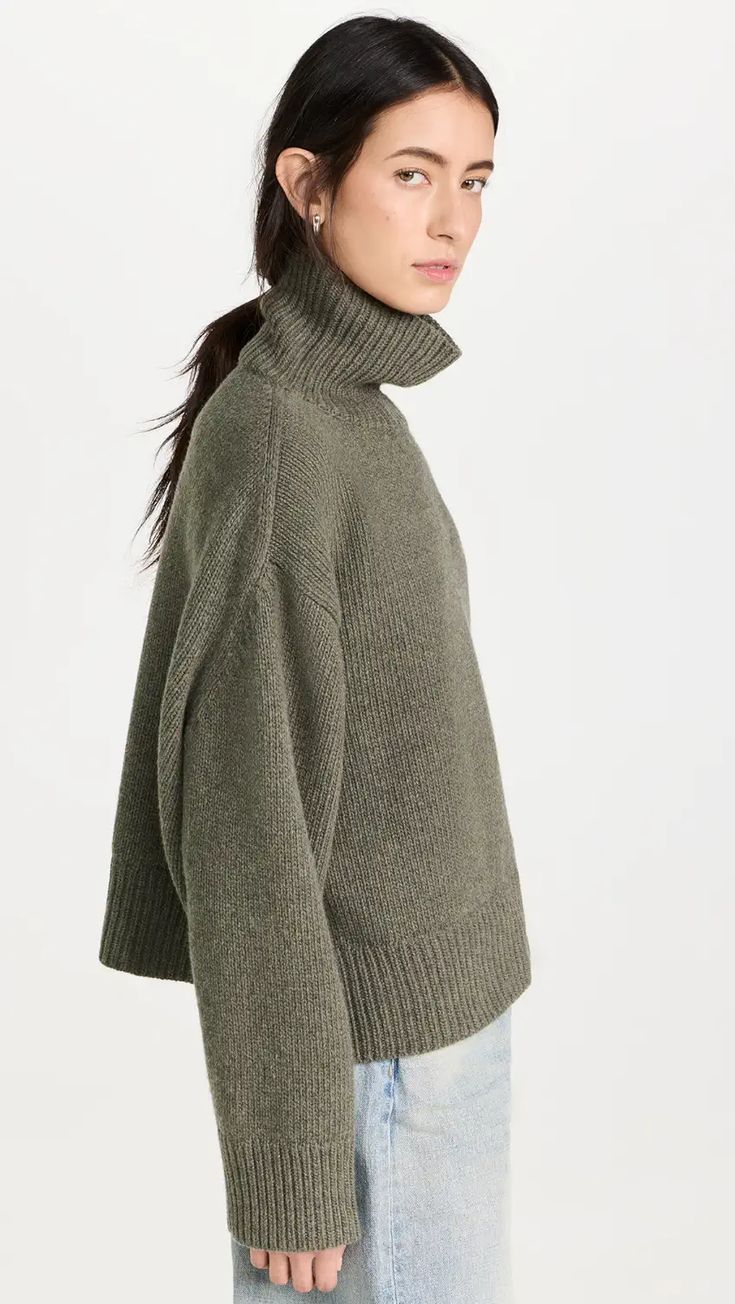 Nili Lotan Omaira Sweater | Shopbop Cashmere High-neck Turtleneck For Fall, Fall Cashmere High Neck Turtleneck, Fall Cashmere Turtleneck, Oversized High Neck Fine Knit Sweater, Oversized Fine Knit High Neck Sweater, Merino Wool High Neck Turtleneck For Fall, Cozy High Neck Turtleneck With Ribbed Cuffs, Cozy Turtleneck With Ribbed Cuffs, Casual Ribbed Cashmere Turtleneck