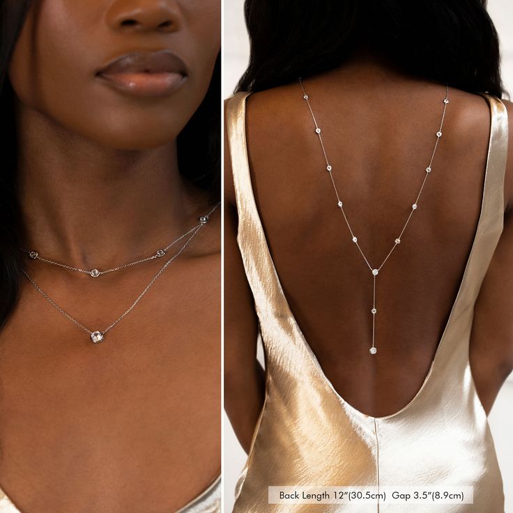 Pearl Back Necklace Bridal Jewelry, Necklace For Formal V Neck Dress, Back Drop Necklaces, Long Back Necklace, Wedding Dress Back Jewelry, Back Jewelry Wedding, Wedding Necklaces For Bride, Back Necklace Wedding, Wedding Jewelry Ideas For Bride