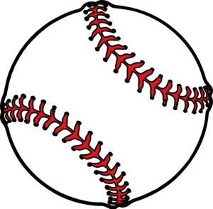 a baseball ball with red stitches on it