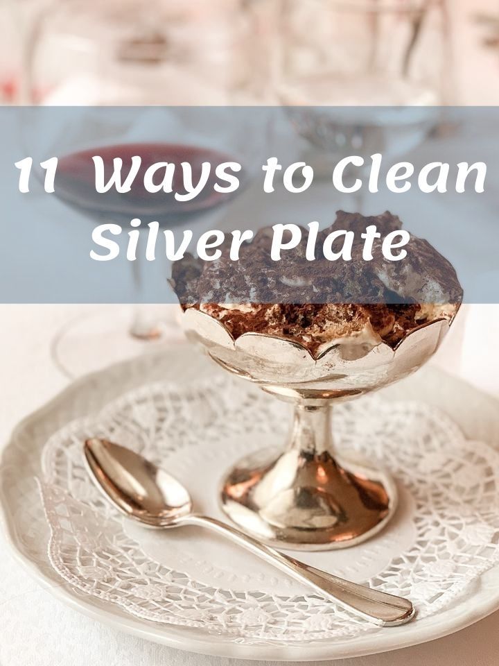 an image of a plate with dessert on it and the words 11 ways to clean silver platter