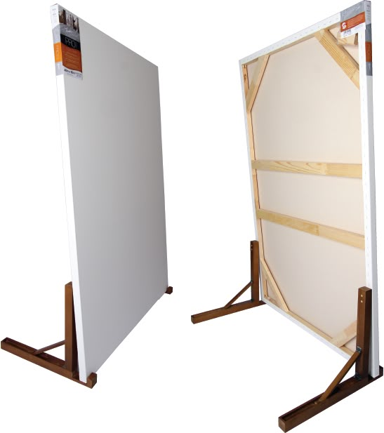 two white boards are standing next to each other