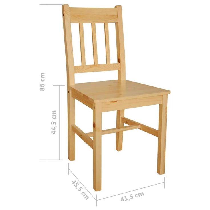 a wooden chair is shown with measurements for the seat and backrests on it