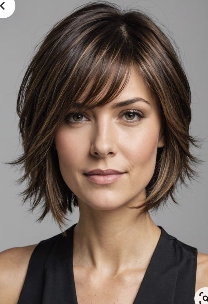 Back Of Head Bob Haircut, Short Haircuts For Small Faces, Bob With Bangs Fine Hair Over 40, Medium Wedge Haircut, Stacked Hairstyles For Fine Hair, Calista Flockhart Hair, Bangs For Thinning Hair Over 40, Short To Medium Haircuts For Fine Hair, Straight Fine Hairstyles