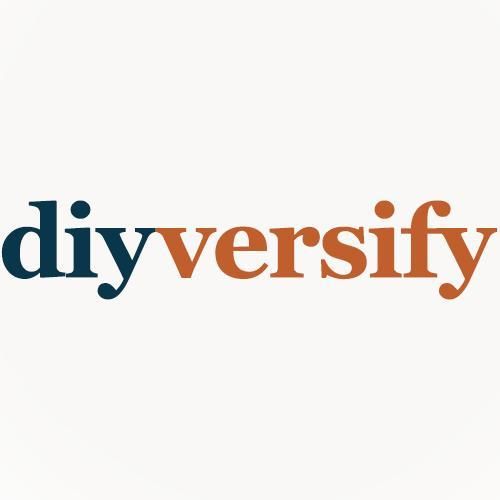 the word diyversity is written in orange and blue on a white background