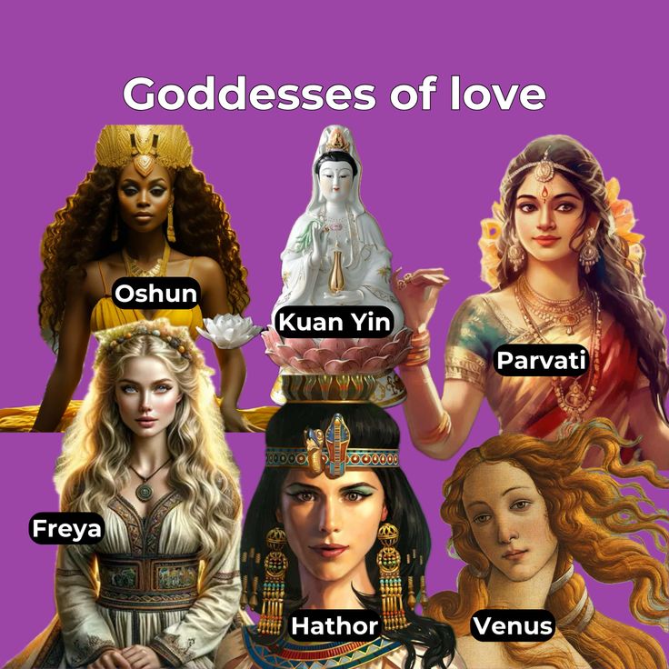 the goddesss of love with their names