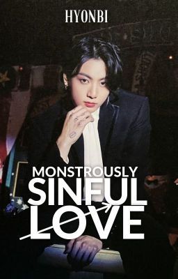 the poster for monstrously sinful love shows a man in a suit and tie