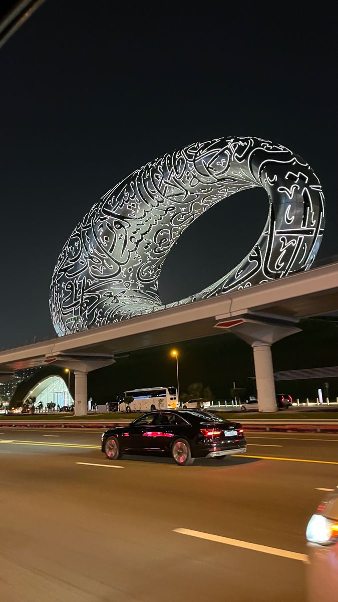 Museum of the future Dubai Ferrari World, Dxb Aesthetic, Pictures In Dubai, Dubai Night Life, Dubai Snap, Dubai Aesthetic Night, Dubai Places, Uae Aesthetic, Dubai Pictures