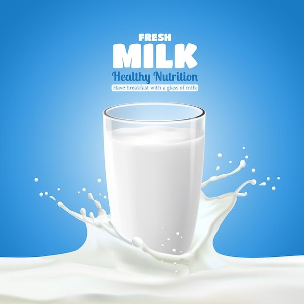 a glass of milk with splashing milk