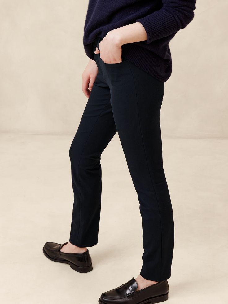 So soft, so stretchy, our customer-favorite Sloan pants return.  Tailored for a skinny fit, this innovative fabric has incredible stretch to deliver a smooth, supportive fit that won't stretch out.  Skinny Fit: Mid rise (9") with a skinny fit.  Ankle length.  Sustainability: Made with LENZING™ ECOVERO™, a breathable fiber derived from certified renewable wood sources, produced using methods that reduce water impact and emissions by up to 50% compared to traditional viscose.  Zip fly with hook-an Toddler Jeans, The Gap, Petite Size, Welt Pockets, Ankle Length, Favorite Things List, Casual Pants, Banana Republic, Mid Rise